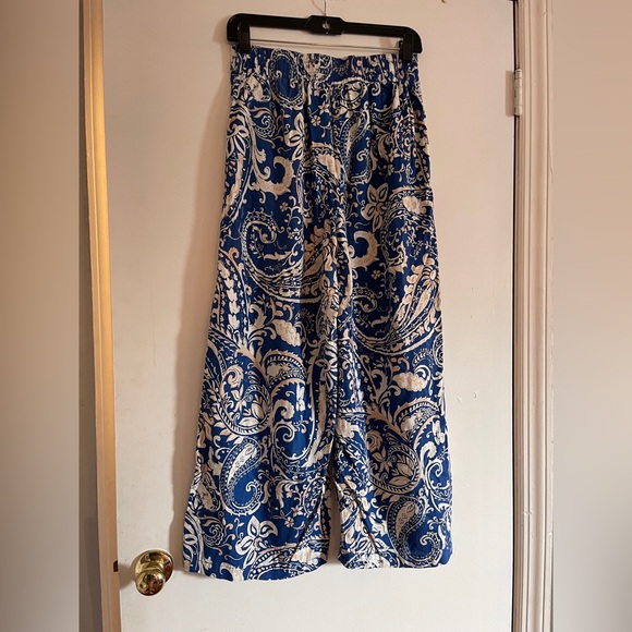 Nicole Miller Blue‎ and Cream Wide Leg Pants - Picture 5 of 8